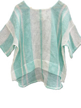 Barbara Top Cascade Green Stripey