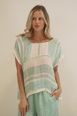 Milia Top Cascade Green Stripey