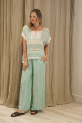 Milia Top Cascade Green Stripey