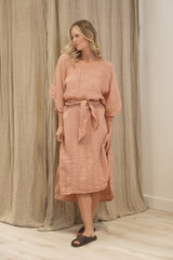 Erika Oversized Kaftan Cameo Brown Check