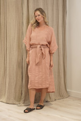Erika Oversized Kaftan Cameo Brown Check