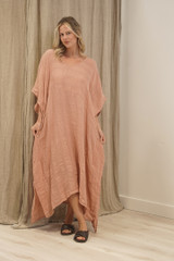 Erika Oversized Kaftan Cameo Brown Check