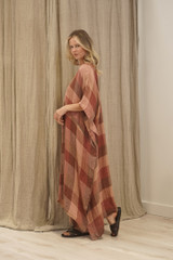 Erika Oversized Kaftan Cameo Brown Check