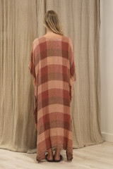 Erika Oversized Kaftan Cameo Brown Check