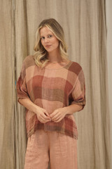 Barbara Top Cameo Brown Check
