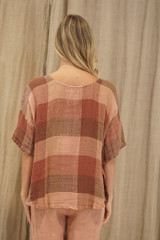 Barbara Top Cameo Brown Check