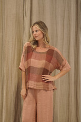Barbara Top Cameo Brown Check/Combo