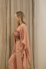 Carmen Cardigan Cameo Brown Check