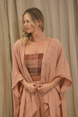 Carmen Cardigan Cameo Brown Check