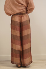 Mia Linen Pants Cameo Brown Combo