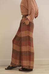 Mia Linen Pants Cameo Brown Combo