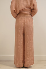 Mia Linen Pants Cameo Brown Combo