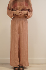 Mia Linen Pants Cameo Brown Combo