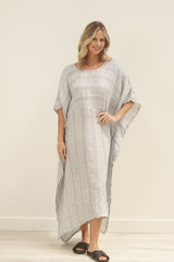 Erika Oversized Kaftan Lemon Sorbet Multi Stripes