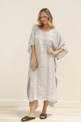 Erika Oversized Kaftan Lemon Sorbet Multi Stripes