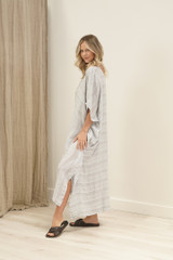 Erika Oversized Kaftan Lemon Sorbet Multi Stripes