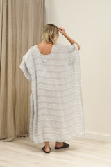 Erika Oversized Kaftan Lemon Sorbet Multi Stripes