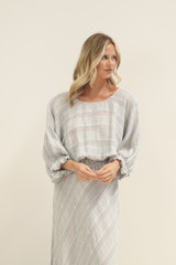 Serena Shirred Hem Top Lemon Sorbet Multi Stripes