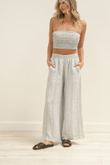 Mia Linen Pants Lemon Sorbet Multi Stripes