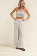 Mia Linen Pants Lemon Sorbet Multi Stripes