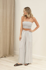 Mia Linen Pants Lemon Sorbet Multi Stripes