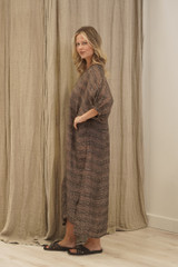 Rosa Elasticated Sleeves Kaftan Toasted Earth Combo