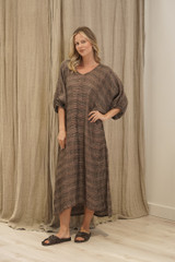 Rosa Elasticated Sleeves Kaftan Toasted Earth Combo