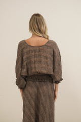 Serena Shirred Hem Top Toasted Earth Combo