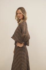 Serena Shirred Hem Top Toasted Earth Combo