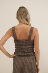 Fia Shirred Top Toasted Earth Combo