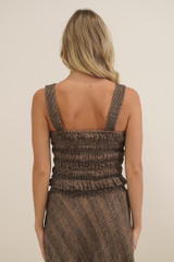 Fia Shirred Top Toasted Earth Combo