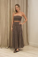 Masie Linen Skirt Toasted Earth Combo