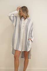 Giana Shirt Dress Corn Blue Stripe