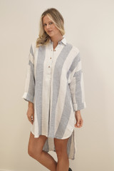 Giana Shirt Dress Corn Blue Stripe