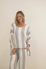 Valentina Top Corn Blue Stripes
