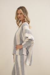 Valentina Top Corn Blue Stripes