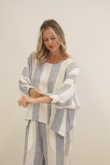 Valentina Top Corn Blue Stripes