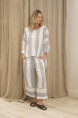 Valentina Top Corn Blue Stripes
