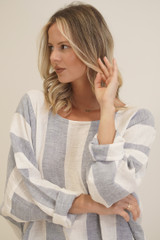 Stella Top Corn Blue Stripes
