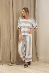 Barbara Top Corn Blue Stripes