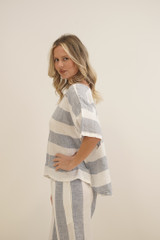 Barbara Top Corn Blue Stripes