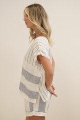 Mirabella Sleeveless Top Cornflower Blue Stripes
