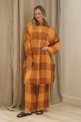 Cristina Shirt Dress Spiced Ochre Check