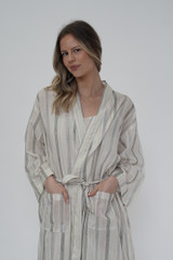 Willow Kimono Eucalyptus Stripes