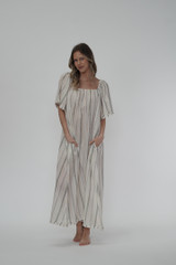 Celeste Long Dress Eucalyptus Stripes