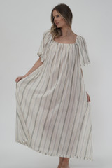 Celeste Long Dress Eucalyptus Stripes