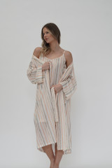 Willow Kimono Soft Bloom Stripes