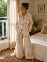 Harper Long PJ Set Soft Bloom Stripes