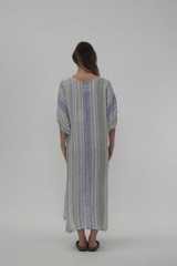 Rosa Elastic Sleeves Kaftan Cool Coastal Stripes