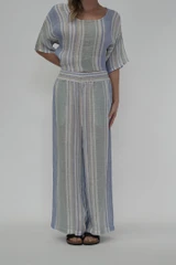 Mia Linen Pants Cool Coastal Stripes